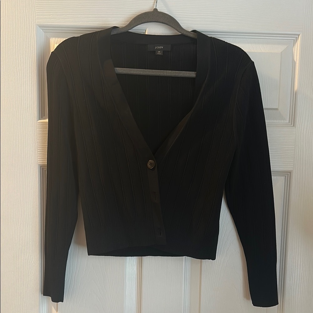 J.Crew Black Ribbed Cardigan
